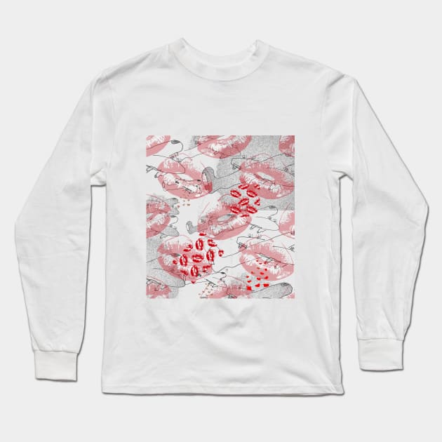 Carpet-Bombing the World With Kisses Long Sleeve T-Shirt by arbitrarybs